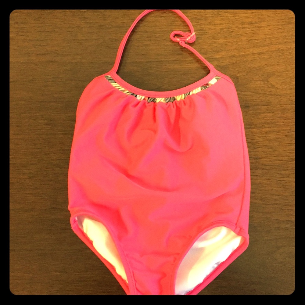 Pink halter bathing suit